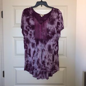 Purple tie-dye top